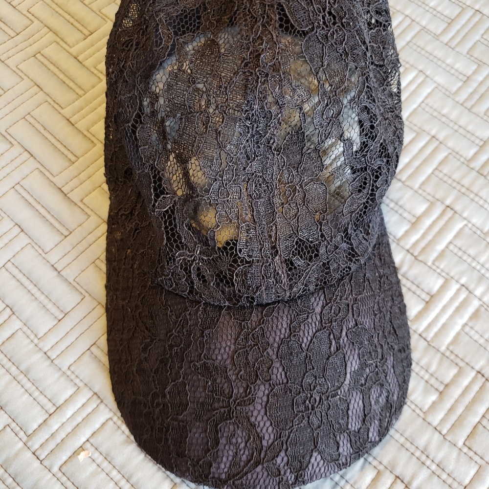 Adorable, fun, black lace cap